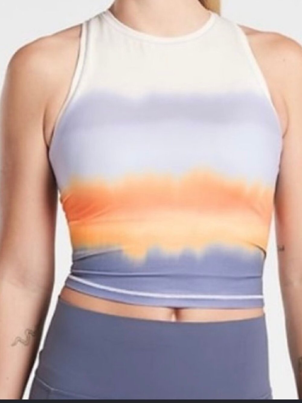 NWT Athleta Shanti Watercolor Crop Tank 1X Tie Dye Racerback UPF 50+